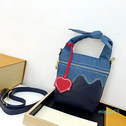 early spring luxury shoulder bag high quality denim leather stitching handbag Japanese style unisex messenger bags purse de
