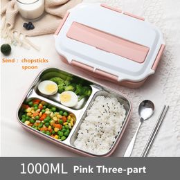 Food Container Lunch Box Stainless Steel Portable Picnic Office School Food Container with Compartments Thermal Bento Box 201015