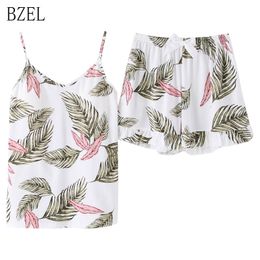 BZEL Hot Sales Pijamas Women Cute Two Piece Sets Sleepwear New Summer Stylish Women's Pyjamas Cotton Pyjamas Big Size Nighty 3XL Y200708