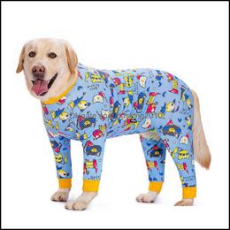 Dog Apparel Supplies Pet Home & Garden Middle Big Tight Clothes Cartoon Printed Jumpsuit Four-Legged Pajamas Coat Nursing Belly Wearing Body