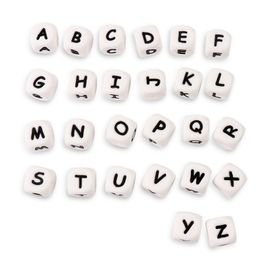 TYRY.HU 100pcs 12MM Silicone Letters Beads Baby Teething Teethers Alphabet Letter BPA Free Baby nursing DIY Chewable Beads Y200730