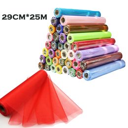 29CM X 25M Tulle Roll Organza Roll Red Blue Tulle Organza Fabric Decoration For DIY Girls Tutu Skirt Gift Wedding Party Decor Y200903