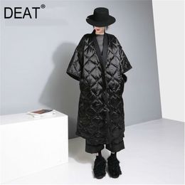 DEAT Japan Kimono Tied With Nightgown Style Three Quarter Sleeve Bat Sleeved Women Loose Plus Size Autumn Winter New TD681 201006