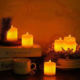 12/24Pcs LED Flameless Candle Lights Tea Candles Battery Powered for Home Wedding Birthday Party Decoration Lightings Dropship