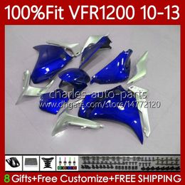 OEM Body For HONDA Crosstourer VFR1200F VFR 1200 RR CC F 10-13 76No.4 VFR1200X VFR-1200 VFR1200 10 11 12 13 VFR1200RR 2010 2011 2012 2013 Injection Fairing metal blue blk
