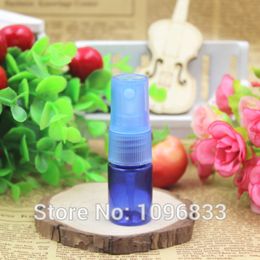 100pcs/Lot, 5ML Cosmetics Sample Bottles, Blue Plastic Spray Bottle, 5CC Atomizer Make-up Water Atomizing Bottles