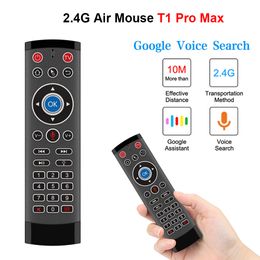 T1 Pro Max Voice Remote Control 2.4G Air Mouse with Backlight G10 Gyroscope For Google Play Netflix Youtube Tx6 T95 max Q plus X88 Pro A95X F2 Tv Box