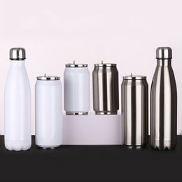 Portable Vacuum Insulated Water Bottle Double Wall Stainless Steel Thermos Wide Mouth Can Bottle Travel Water Coke Bottle Cup VT1748