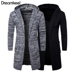 Cardigan Sweaters Casual Long Coat Autumn Hooded Knitted Sweaters Sweatercoats Male Embroidery Cardigan New Fashion Mens Y1 201124