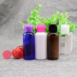 100pcs 50ml empty plastic PET bottles with flip top cap,50cc lotion cream containers bottle shampoo travel vial