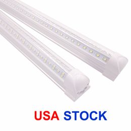 V Shaped Integrated LED Tubes Light 4ft 5ft 6ft LEDs Tube T8 Double Sides Shape Fluorescent Lighting Cooler Brightest 8ft LED Shop Lights