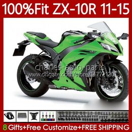 Injection Fairings For KAWASAKI NINJA ZX-10R ZX 10 R 1000 CC ZX10R 11 12 13 14 15 101No.91 ZX 10R 1000CC ZX-1000 2011 2012 2013 2014 2015 ZX1000 C 11-15 OEM Body Stock green