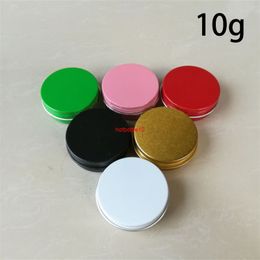 10g Aluminum Jar Pink Green Black Silver White Empty 10ml Lip Gloss Tin Bottle Cosmetic Cream Balm Packaging Small Containershipping