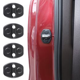 ABS Door Lock Protection Cover Black 4pc For Chevrolet Silverado GMC Sierra 2014 UP Interior Accessories