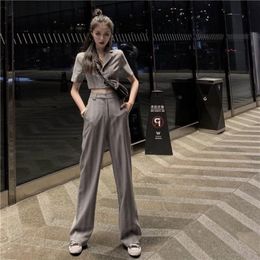 JuneLove Women New Spring Casual Two Pieces Vintage Office Lady Single Breasted Blazers &Pants Street Short Blazers Pants Suits 201030