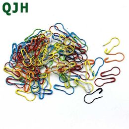 QJH Colourful 100pcs/lot Knitting Crochet Locking Stitch Marker Hangtag Safety Pins DIY Sewing tools Needle Clip Crafts Accessory1