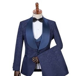 GwenhwyfarMens Suits With Print Brand Navy Blue Mens Floral Blazer Designs Mens Paisley Blazer Slim Fit Suit Jacket Men Wedding 201105