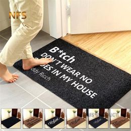 Home Decorative Front Door Mat Entrance Doormat 40x60cm Polyester Black Brown TPR Rubber Non Slip Floor Carpet Welcome s 220315