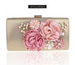 Hot sale-wholesale elegant evening bag banquet hand bag flowers easy to take practical good texture Women bag handbag