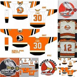 Thr Denver Hockey Jersey 12 Bob McCord 14 BACKSTROM 30 FARR 100% Stitched Embroidery s Custom Any Name Number Hockey Jerseys White Orange