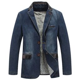 New Mens Fashion Denim Jacket Casual Long 100% Cotton Male Jeans Coat Autumn Spring High Quality Windbreakers M-4XL 201120
