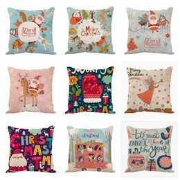 Christmas Pillow Cover Retro Linen Throw Pillow Covers Square Sofa Decorative Pillow Cushion Covers Xmas Home Decor 39 Designs 5647