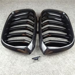Car Bodykit Parts 2-slat Kidney Grill Grille ABS For BMW X3 G01 X4 G02 Glossy Black/ M color Front Racing Grilles