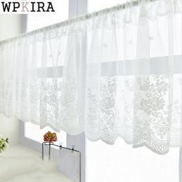 Curtain & Drapes Lace Half Coffee For Living Room Delicate Short Bay Window Sheer Drape Tulle D029#401