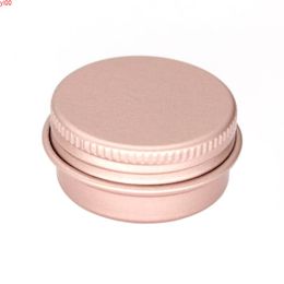 100PCS x 15g 10g 30g Mini Rose Gold Aluminum Cream Jar Pot Nail Art Makeup Lip Gloss Empty Cosmetic Metal Tins Containers 15MLqualtity