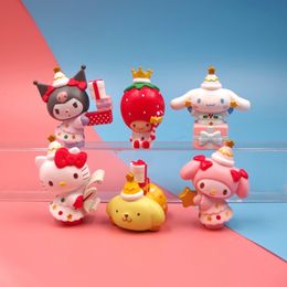 Cartoon anime Figures toy Model melody Doll Car Ornaments decorations fashion ins figure Toys Birthday Gift lovely children DIY cake decoration