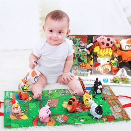 Baby Toys 0 12 Months Baby Toddler Moblies Activity Play Mat Rattles Cloth Books For Babies Infant Educational Toys Hobbies LJ201113