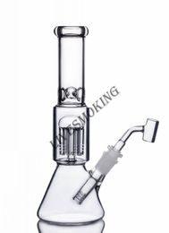 Clear Beaker Glass Bong Arm Tree Perc Bong Recycler Smoking Collector with Banger Oil Rigs Glass Beaker Bong Thick New Bongs