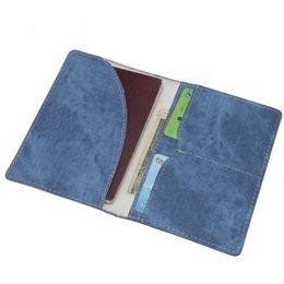 Denim printed passport with imitation leather certificate bag Passport package case Ticket holder