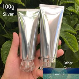 High Quality 100ml Silver Plastic Soft Tube 100g Cosmetic Lotion Cream Shampoo Toothpaste Squeeze Bottles Free Shipping