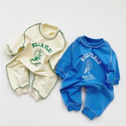 Autumn Newborn Baby Girl Boy Clothes Cotton Long Sleeve Baby Romper Cartoon Print Infant Toddler Jumpsuit Outfits 201029