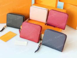 Top quality Gold Zipper Short Wallets Genuine Leather Purse card holder Luxurys designer wallet Men free Women's Holders Mini Wallets Key Pocket with box