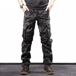 Men's Camouflage Pants Cotton Military Cargo Pants Men Multi Pockets Camo Joggers Overalls Army Combat Trousers Men Clothing 201110