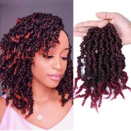 10 Inch Pre-twisted Spring Twist Crochet Hair Synthetic Hair Extensions Short Curly 15 Strands/Pack Twists Braid Fluffy Curl Braiding Hair LS28