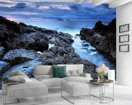 3d Modern Wallpaper Romantic Landscape 3d Mural Wallpaper Blue Dream Sea View Custom 3D Photo Wallpaper Home Decor