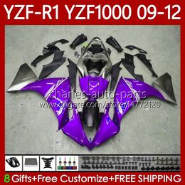 Bodywork Kit For YAMAHA YZF-R1 YZF R1 1000 CC YZF-1000 09-12 New Purple Body 92No.144 YZF1000 YZF R 1 2009 2010 2011 2012 1000CC YZFR1 09 10 11 12 Motorcycle Fairing