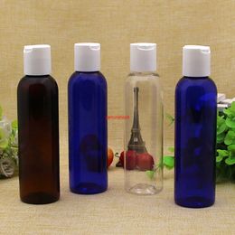 30pcs 150ml blue shampoo lotion plastic bottles, empty liquid soap travel bottles with disc top cap, cosmetic packaging 150ccgood package