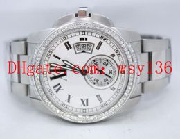 High Quality Calibre De 42mm White Dial Mens Automatic Machinery Watch W7100016 Stainless Steel Diamond Bezel Men's Wrist Watches