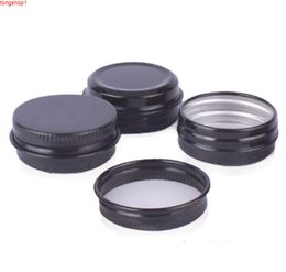 15g Empty Mini Black Aluminium Cream Jar Nail Art Makeup Cosmetic Metal Tins Containers LX1296good quantity