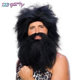 Savage Wig Headband Wig Beard Cosplay Mask Halloween Party Decoration Cosplay Props Party Supplies Y200103