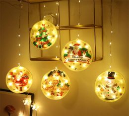 LED Elk String Curtain Lights For Christmas Home Garland New Year Decor Xmas Tree Ornament Gift Decoration