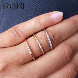 Micro Pave Zircon Crstal Rings for Women Classical Wedding Band Dainty Engagement Ring for Kids Fashion Jewellery Anel