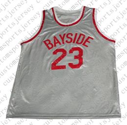 wholesale Slater #23 Bayside Saved By The Bell Basketball Jersey Silver Stitched Custom any number name MEN WOMEN YOUTH BASKETBALL JERSEYS