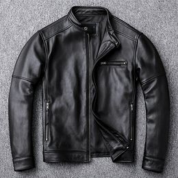 Free shipping.classic casual style,Plus size cowhide Jackets,men slim 100% genuine Leather jacket.super sales leather coat,sales LJ201029