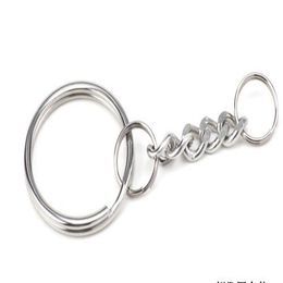 Festive Polished 25mm Keyring Keychain Split Ring with Short Chain Key Rings Women Men DIY Key Chains Accessories