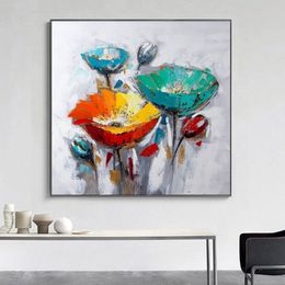 Scandinavian Flower Poster Decor Canvas Oil Painting Wall Art Posters And Prints Nordic Wall Pictures For Living Room Decoration